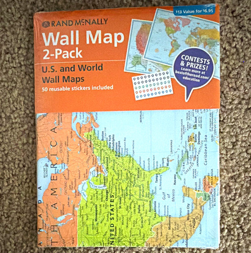 Rand mcnally world wall - u.s., &