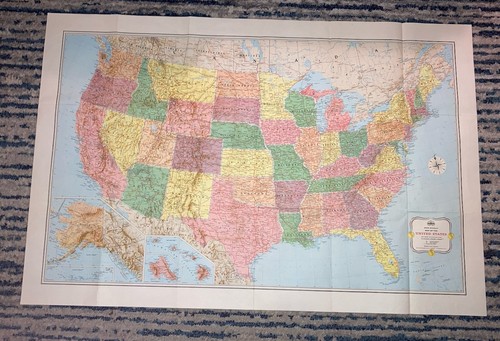 Vintage rand mcnally map - vintage,