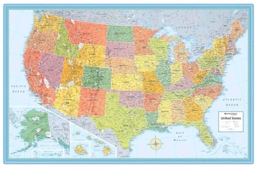 Vtg rand mcnally wall - vtg,