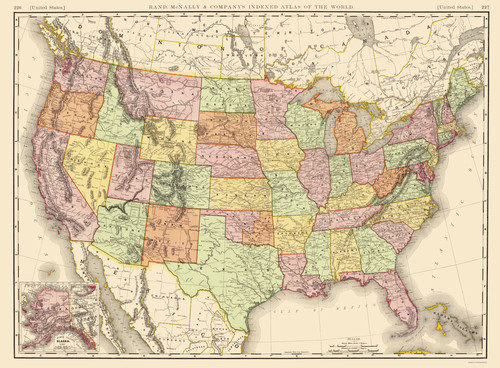 Historic state map united - historic,