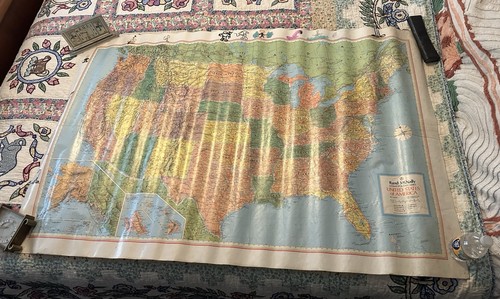 Large vtg wall map rand - wall,